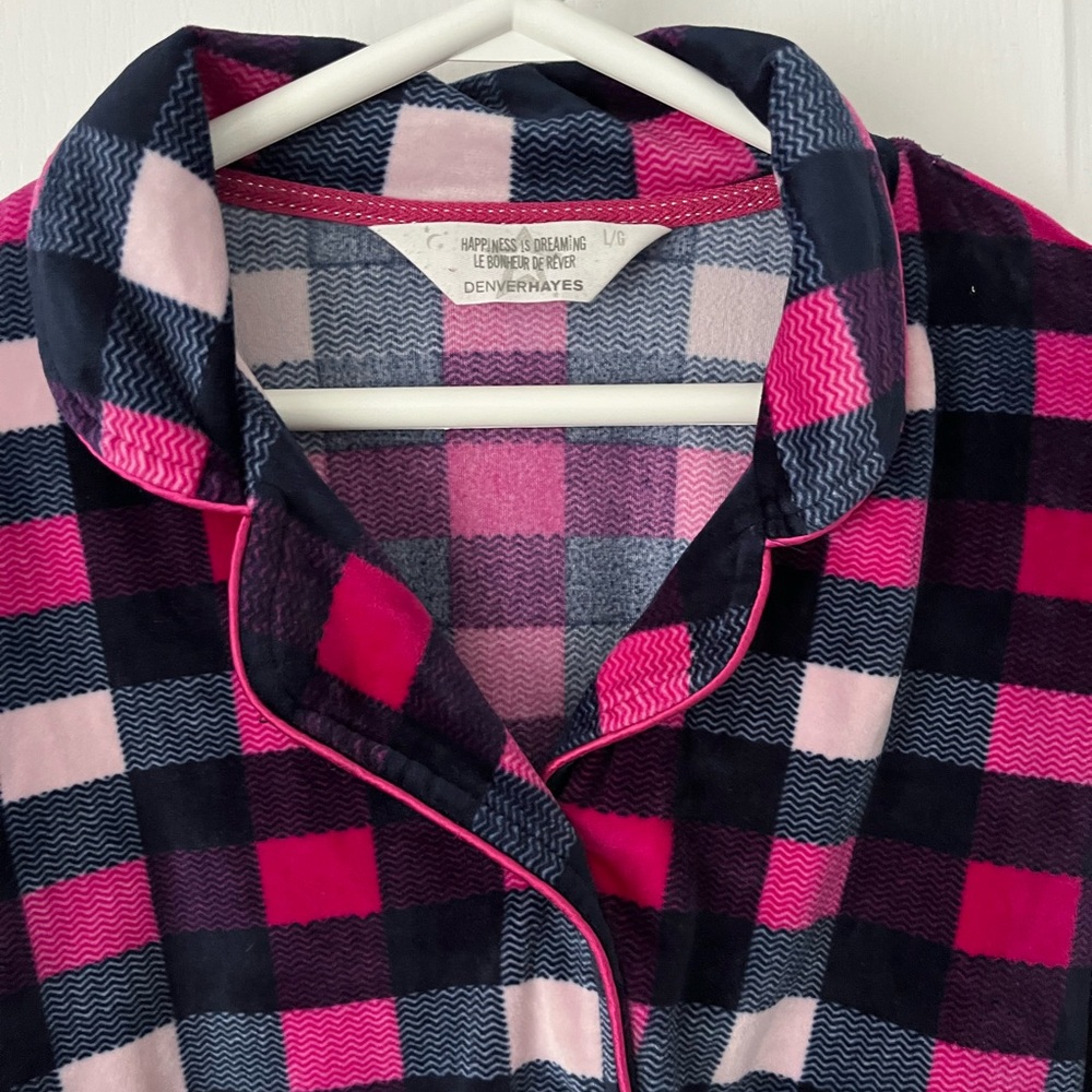 Cozy Pyjamas Denver Hayes Set Size Large Pink Navy Fleece Lounge” - Picture 4 of 9